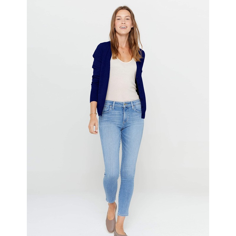 State Cashmere Women's Button Front V-Neck Cardigan 100% Pure Cashmere