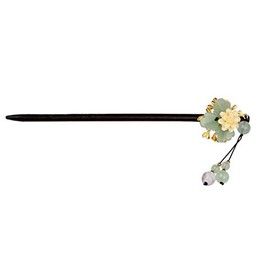 Lurrose Hairpin Wooden Hair Stick Retro Chinese Resin Flower Tassel Classical Feminine Temperament Bride Kimono Hair Accessories Kanzashi Hair Ornament Decor