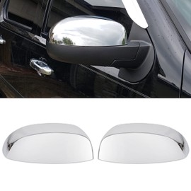 ECOTRIC Chrome Pair Half Mirror Covers Compatible with 2007-2014 Chevy Silverado GMC Sierra Tahoe Avalanche Suburban Yukon Escalade ESV Left & Right Side View Upper Mirror Caps