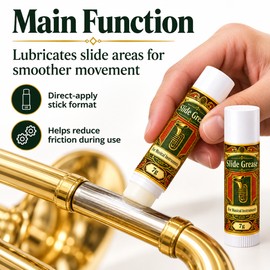7g Slide Grease for Brass Instrument Maintenance – Lubricant for Compatible Trumpet, Trombone & Horn Slides
