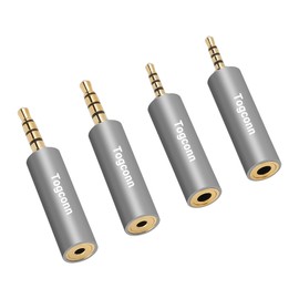 2.5mm to 3.5mm TRRS Adapter 4 Pack,2.5mm Male to 3.5mm Female/3.5 mm Male to 2.5 mm Female Audio Jack Converter Connector Stereo/Mono Auxiliary Plug for phones, Headphone, Tablets Support Mic Function