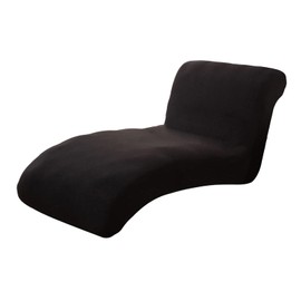 Armless,Living Room Chaise Slipcover,Soft Jacquard Fabric,Machine Washable, Black