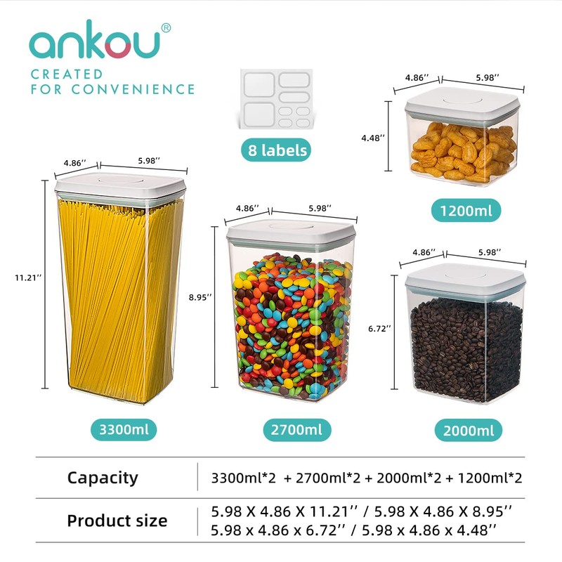 Ankou Food Storage Containers Pop Airtight Food Storage Containers with