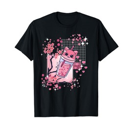 Kawaii Boba Tee Cat Bubble Tea Japanese Anime T-Shirt, black