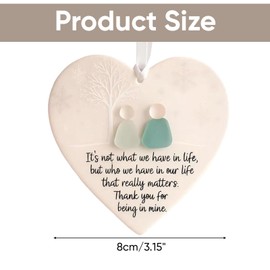 Heart Shaped Friendship Ornament – 2D Acrylic Hanging Heart Keepsake, Friendship Gifts for Women – Christmas Tree Hanging Decoration – Friendships Themed Heart Decoration
