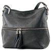 modamoda de - T159 Italian Leather Shoulder Bag, Schwarz2021