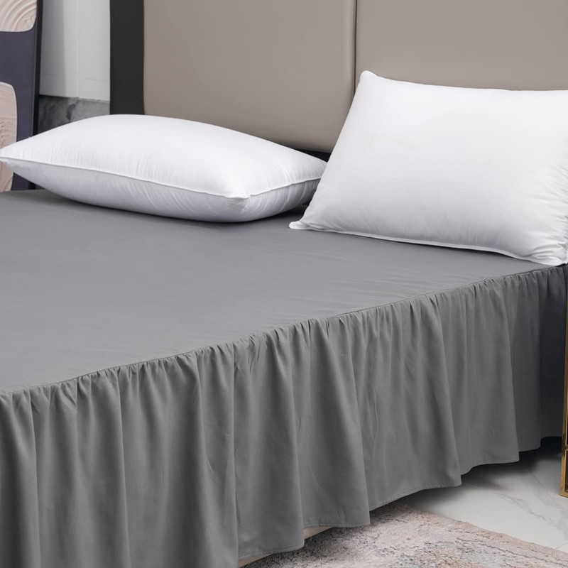 TSUTOMI Bed Skirt King Size Ruffled Bed Skirt with Split
