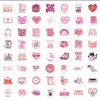 Book Lover Sticker Pack, 60 Pink Aesthetic Decorative Stickers, Romance