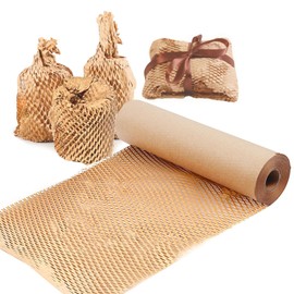 Honeycomb Packing Paper Roll Brown Packing Paper Bubble Wrap for Packing Material Recyclable Cushioning Wrap for Moving and Shipping Glass Breakables,Brown,11.8"x393.7", 30CMx10M