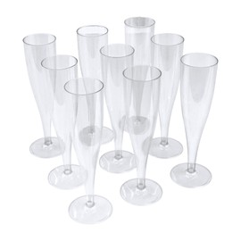 20 x one piece plastic champagne flute / glass - 160 ml (6oz.)