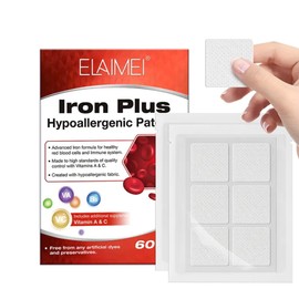 Advanced Iron Supplement Patches – Fast-Absorbing, Hypoallergenic, with Vitamins A & C for Energy, Immune Support & Healthy Red Blood Cells – 60 Pack