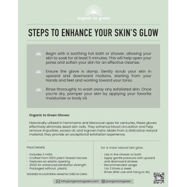 Organic to Green Premium Exfoliating Mitt for Body (2pc) – 100% Vegan Viscose Traditional Body Scrub Washcloth – Body Exfoliator (Pink)