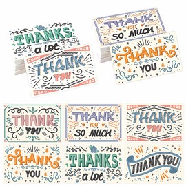 150 Pack Thank You Cards,6 styles Thank You Greeting Cards Used for Birthday, Wedding, Business, Mothers, Fathers, Friends Thank You Cards (9 x 5.4 cm) (Color 1)