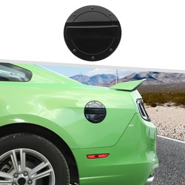 Jimen Fit for Ford Mustang 2010-2014, Fuel Cap Gas Door Cover Trim (Black)