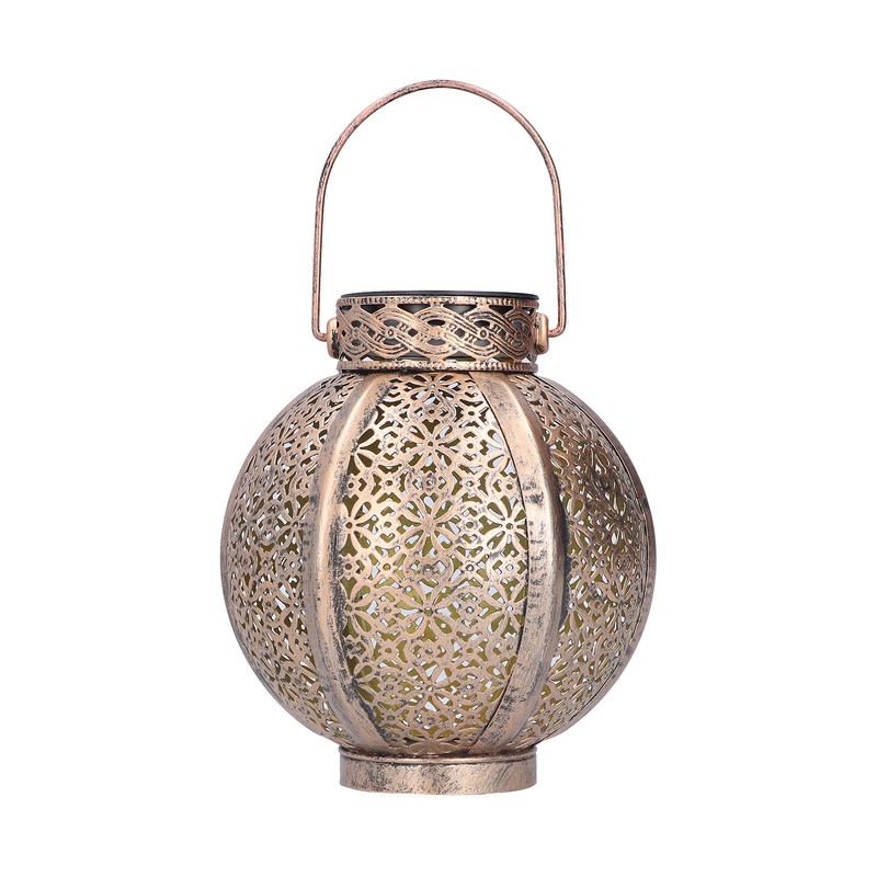 Solar Hollow Light Waterproof Retro Style Solar Landscape Hollow Lantern