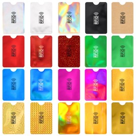 Yuanchu 10 Pack Colorful RFID Card Holder, RFID Blocking Sleeves Credit Card Sleeves Identity Theft Prevention RFID ID Card Protector for Women Men, Colourful, Modern