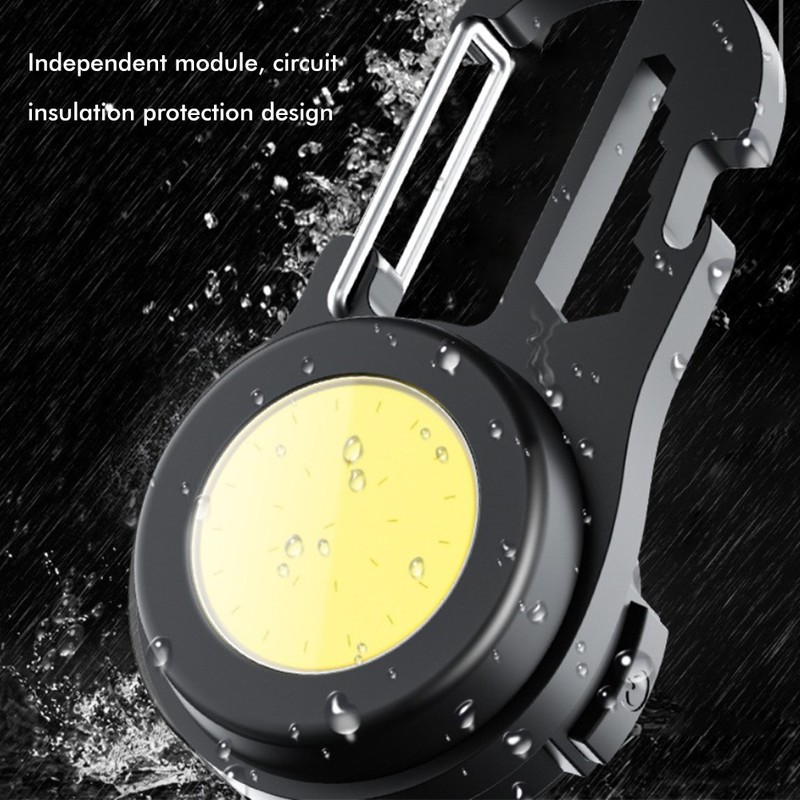 COB Mini Flashlight Bright Portable Rechargeable Keychain Flashlight with Bracket