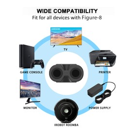 [UL Listed] 6ft 18AWG 7A 125V AC Power Cord 2 Prong Cable Non Polarized (NEMA 1-15P to IEC-320-C7)