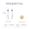 VONALA Purple Daisy Threader Earrings 925 Sterling Silver Flower Long
