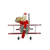 Kaladia Wooden Incense Smoker Figurine, Santa Claus on a Plane,