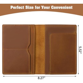 Jack&Chris Leather Passport Holder, Handmade Passport cover, Travel Wallet Cover Case for Men and Women, Leather Travel Documents Organizer Protector, JC107