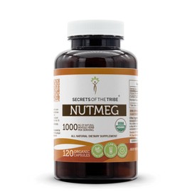 Secrets of the Tribe Nutmeg USDA Organic | Made with Vegetarian Capsules and Certified Organic Nutmeg (Rou Dou Kou, Myristica Fragrans) Dried Nut (120 Capsules)