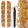 One Pack 2000 Pcs of Flatback Round Golden Yellow Rhinestones