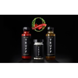 TRUFF Starter Pack, Includes Black Truffle Hot Sauce (6 oz.), Black Truffle Oil (6 oz.), and Black Truffle Sea Salt (5.3 oz.), Specialty Seasoning for an Aromatic Flavor Experience (Pack of 3)