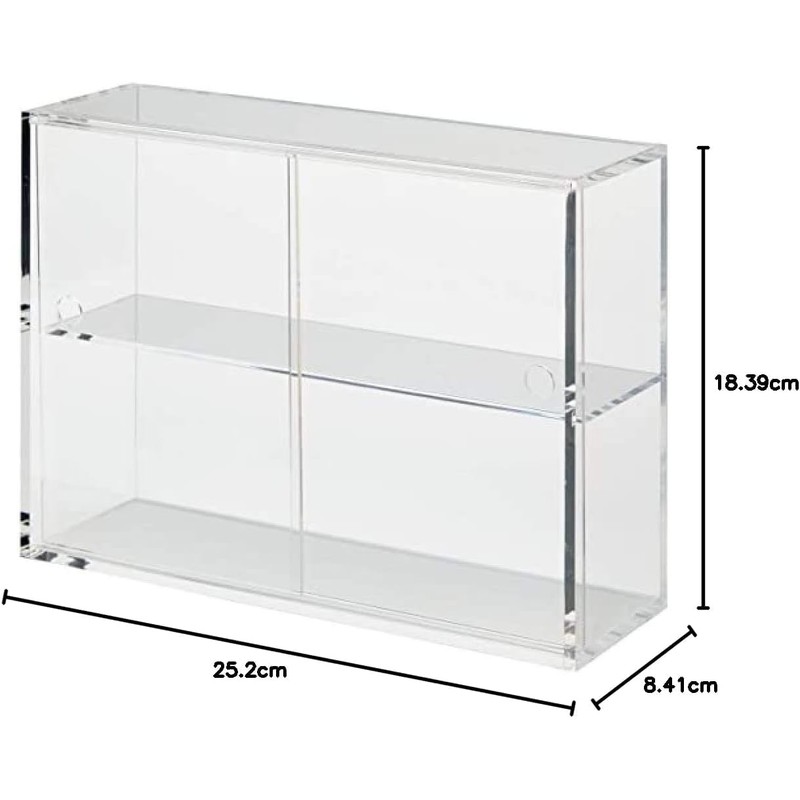 MUJI 02856120 Acrylic Collection Stand with Sliding Door, Small, Approx.
