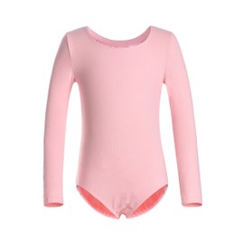 DANSHOW Girls Team Basic Long Sleeve Leotard with Skirt Kid Dance Ballet Tutu Dress(KD3028-M-08)