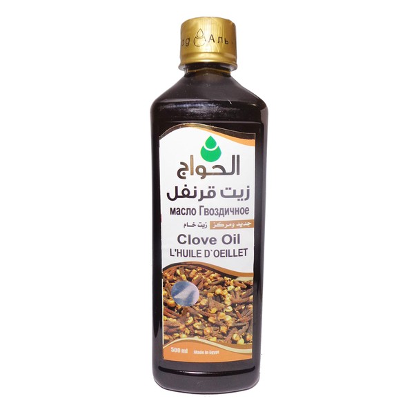 Pure & Natural Carnation Clove Oil Elhawag El Hawag Original Gums Teeth Care Hair & Body (1 Pack = 17.64 oz / 500 ml) زيت القرنفل الحواج