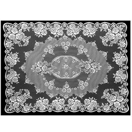Heritage Lace Victorian Rose 60-Inch by 84-Inch Tablecloth, White