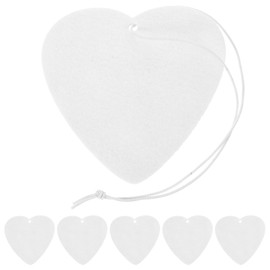 NUOBESTY Sublimation Air Freshener Blanks - 1 Set Car Scented Hanging Sheets Heart Shaped DIY Sublimation Air Freshener with 5 Elastic Strap for Home Car Decoration