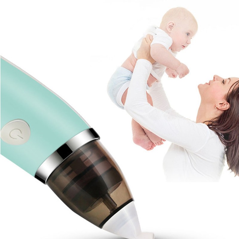 Electric Baby Nasal Aspirator Silicone Green Powerful Infant Booger Suction