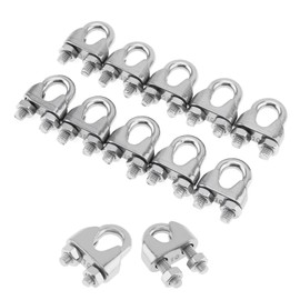 3/8" Wire Rope Clamp,10 pcs M10 Cable Clamps 304 Stainless Steel Wire Rope Clips Heavy Duty(M10(3/8"))