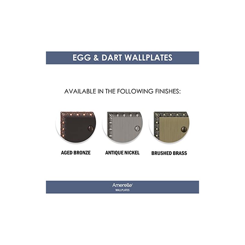 Amerelle Amertac 90DAN Egg and Dart Antique Nickel Cast Wall