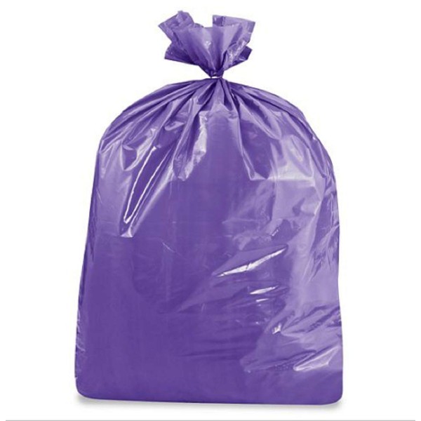 USA-Made Colorful Trash Bags (10, PURPLE 50 GALLONS)
