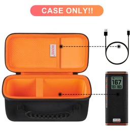 BOVKE Carrying Case for Bushnell Wingman View Golf GPS Speaker, Extra Mesh Pocket for Charging Cords and Accessories, Black/Orange