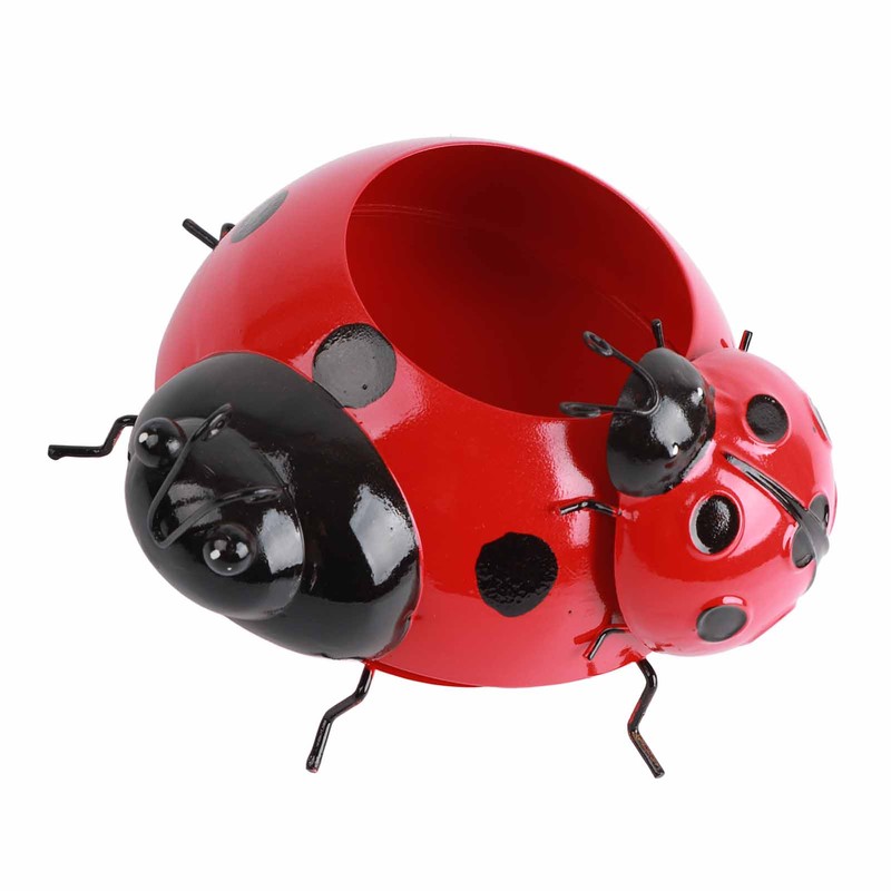 Metal Ladybug Flower Planter Insect Design Flower Pot for Indoor