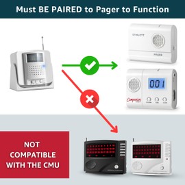 SYNLETT Bed Alarm Wireless Motion Sensor Accessory ONLY Alarm Fall Prevention Elderly Monitoring Seniors Dementia Patients - Motion Detector Must BE PAIRED to M091B/SP30 Pager to Function