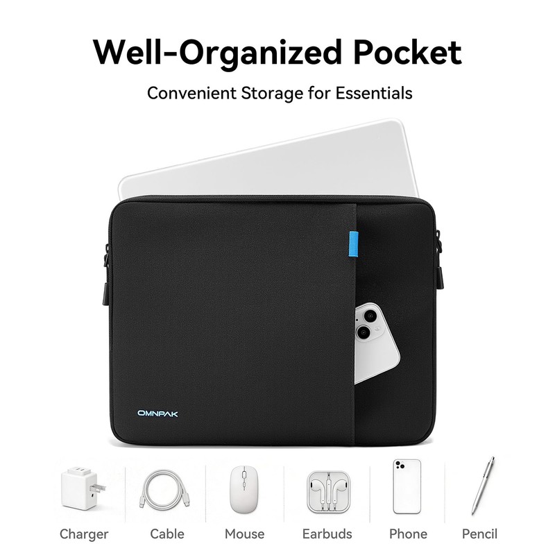 Omnpak Laptop Sleeve for 14" MacBook Pro M5-M1 Pro/Max, Shockproof