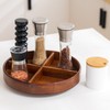 Bamboo Lazy Susan Organizer, 12'' Turntable Bamboo Tray with Removable