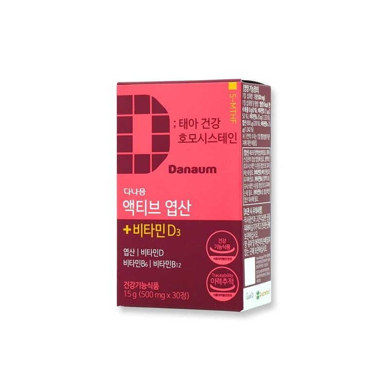 다나음 4세대 활성형 엽산 800ug 30정 (1개월 분) Danaum 4th