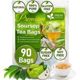 Soursop Leaves Tea bags, Dried Soursop Leaves, Soursop Leaf Powder, Guanabana Leaves Tea, Hoja Guanabana Tea - Size: 90 Tea Bags