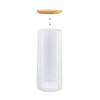 Relaxdays Cotton Pads Storage Set of 2, Acrylic, Bamboo, Bathroom,