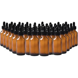 Easeen 24 Pack 2oz Amber Glass Dropper Bottles, Eye Dropper Bottles with Glass Droppers for Essential Oils, Perfumes(2oz-24Pack, Amber)