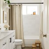 MIULEE Extra Long Linen Shower Curtain 84 Inches with 12