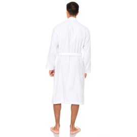 TowelSelections Mens Robe, Kimono Terry Cloth Bathrobe, Cotton Bath Robe for Men Medium/Large White
