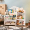 VEELOK 3 Tier Kids Bookshelf Bookcase, House Shape Book Shelf