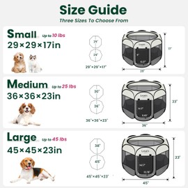 Love's cabin Pet Puppy Dog Playpen, Small Dog Tent Crates Cage Indoor/Outdoor, Portable Playpen for Cat, Foldable Pop Up Dog Kennel Playpen with Carring Case, Removable Zipper Top, Grey